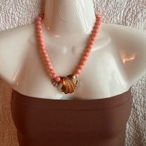 VINTAGE (1990) AVON DRAPED ELEGANCE CONVERTIBLE NECKLACE (CORAL)